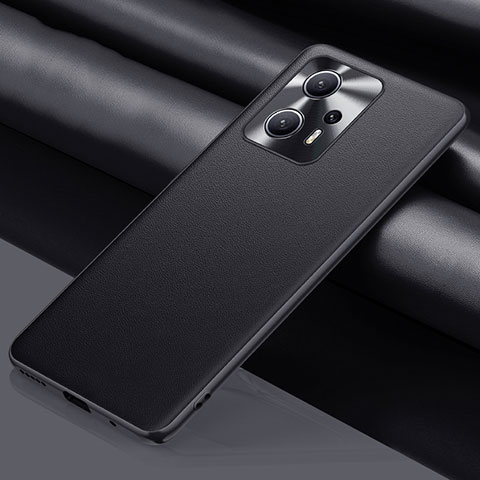 Coque Luxe Cuir Housse Etui QK1 pour Xiaomi Redmi Note 12T Pro 5G Noir