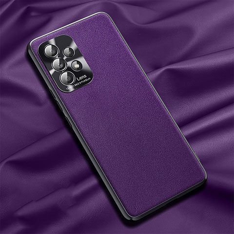 Coque Luxe Cuir Housse Etui QK2 pour Samsung Galaxy A72 4G Violet