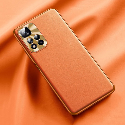 Coque Luxe Cuir Housse Etui QK2 pour Xiaomi Mi 11i 5G (2022) Orange