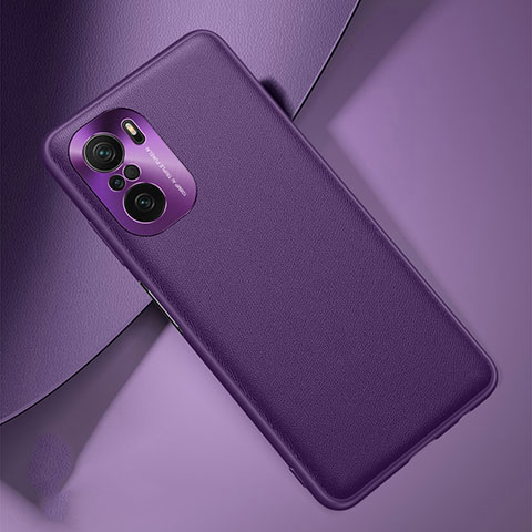 Coque Luxe Cuir Housse Etui QK2 pour Xiaomi Poco F3 5G Violet