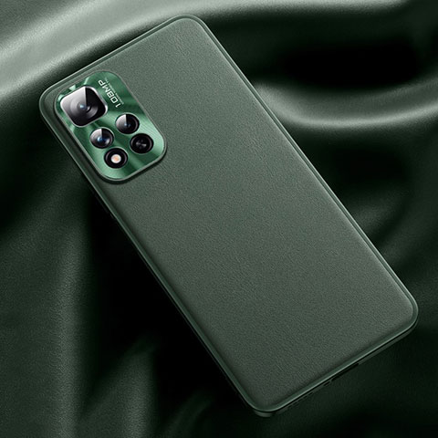 Coque Luxe Cuir Housse Etui QK2 pour Xiaomi Poco X4 NFC Vert