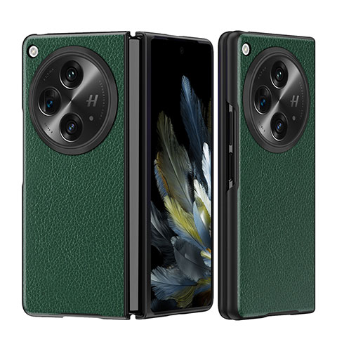 Coque Luxe Cuir Housse Etui QK3 pour OnePlus Open 5G Vert