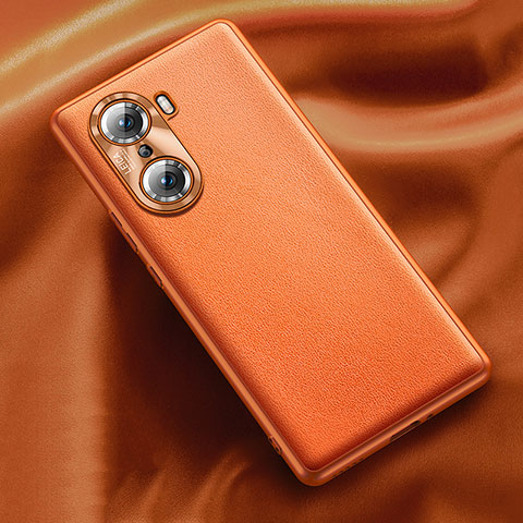 Coque Luxe Cuir Housse Etui QK4 pour Huawei Honor 60 5G Orange