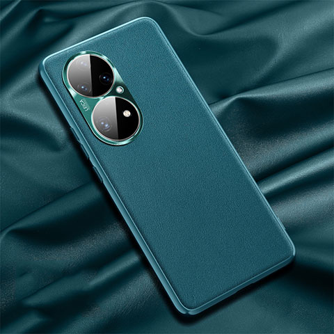 Coque Luxe Cuir Housse Etui QK4 pour Huawei P50e Vert