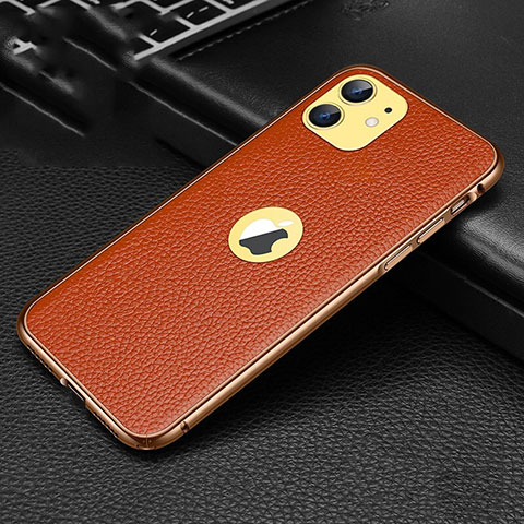 Coque Luxe Cuir Housse Etui R01 pour Apple iPhone 11 Orange