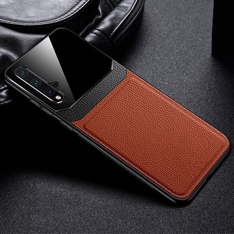 Coque Luxe Cuir Housse Etui R01 pour Huawei Honor 20 Marron