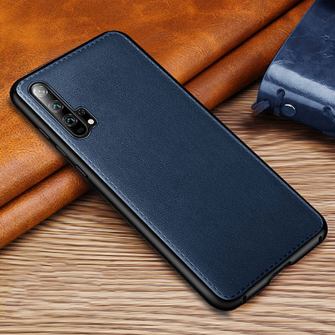 Coque Luxe Cuir Housse Etui R01 pour Huawei Honor 20 Pro Bleu