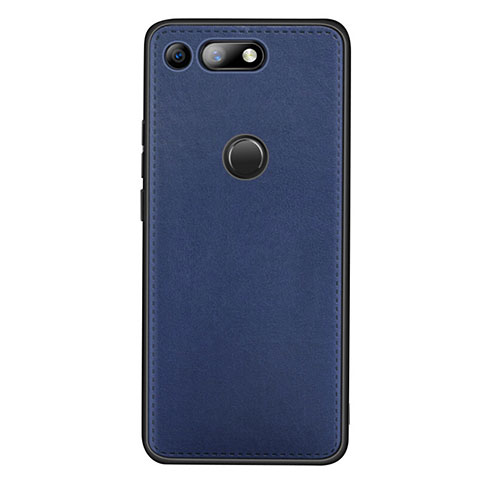 Coque Luxe Cuir Housse Etui R01 pour Huawei Honor V20 Bleu