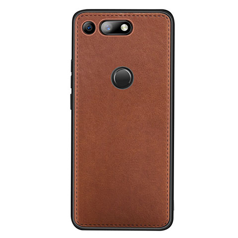 Coque Luxe Cuir Housse Etui R01 pour Huawei Honor V20 Marron