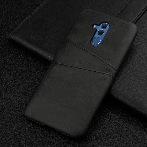 Coque Luxe Cuir Housse Etui R01 pour Huawei Mate 20 Lite Noir