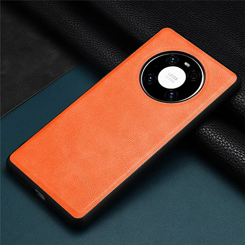 Coque Luxe Cuir Housse Etui R01 pour Huawei Mate 40 Orange