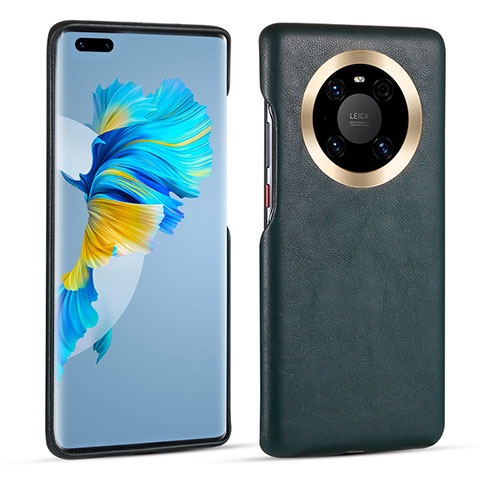 Coque Luxe Cuir Housse Etui R01 pour Huawei Mate 40 Pro Vert