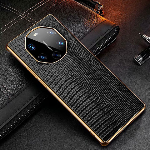 Coque Luxe Cuir Housse Etui R01 pour Huawei Mate 40 RS Noir