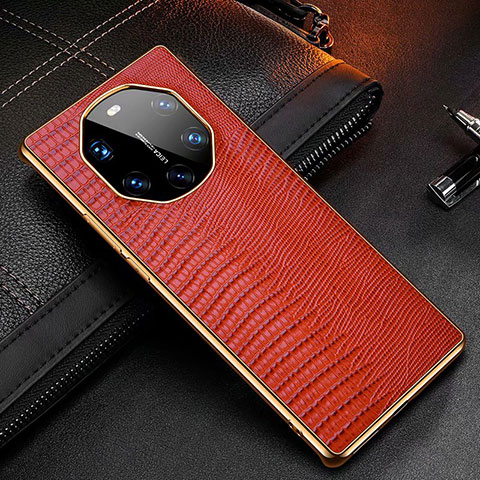 Coque Luxe Cuir Housse Etui R01 pour Huawei Mate 40 RS Rouge