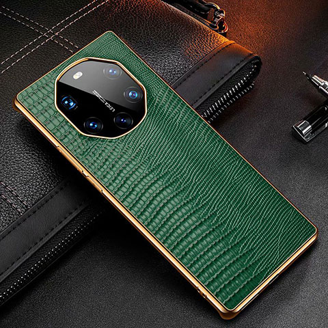 Coque Luxe Cuir Housse Etui R01 pour Huawei Mate 40 RS Vert