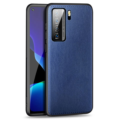 Coque Luxe Cuir Housse Etui R01 pour Huawei P40 Lite 5G Bleu