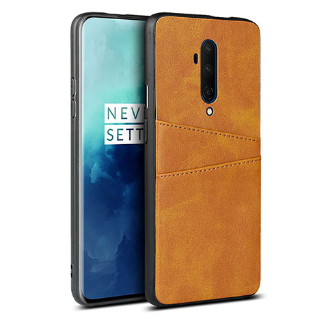 Coque Luxe Cuir Housse Etui R01 pour OnePlus 7T Pro Orange