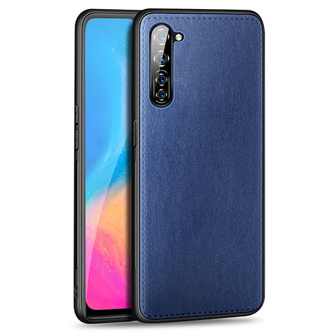 Coque Luxe Cuir Housse Etui R01 pour Oppo A91 Bleu