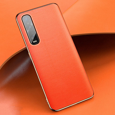 Coque Luxe Cuir Housse Etui R01 pour Oppo Find X2 Pro Orange