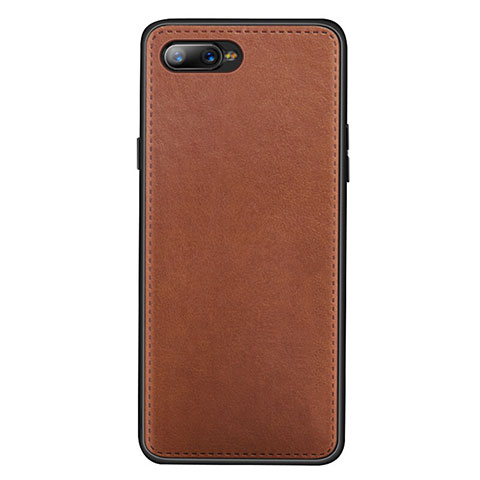 Coque Luxe Cuir Housse Etui R01 pour Oppo R15X Orange