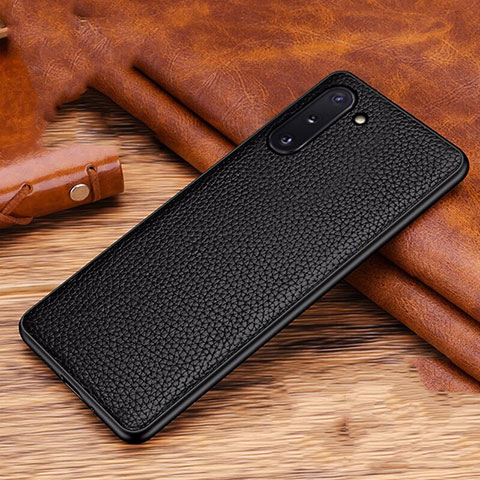 Coque Luxe Cuir Housse Etui R01 pour Samsung Galaxy Note 10 Noir