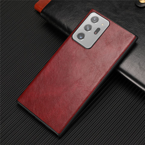 Coque Luxe Cuir Housse Etui R01 pour Samsung Galaxy Note 20 Ultra 5G Rouge