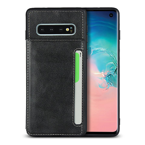 Coque Luxe Cuir Housse Etui R01 pour Samsung Galaxy S10 5G Noir