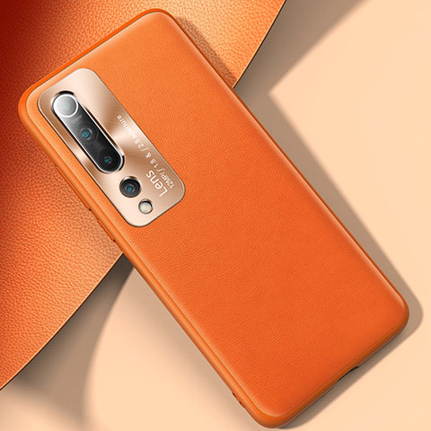 Coque Luxe Cuir Housse Etui R01 pour Xiaomi Mi 10 Orange