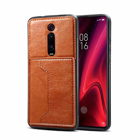 Coque Luxe Cuir Housse Etui R01 pour Xiaomi Mi 9T Pro Orange