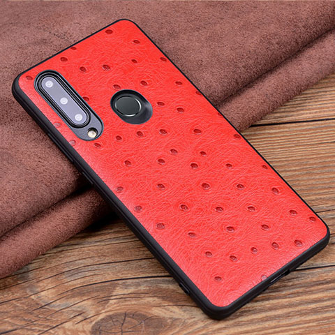 Coque Luxe Cuir Housse Etui R02 pour Huawei Honor 20 Lite Rouge