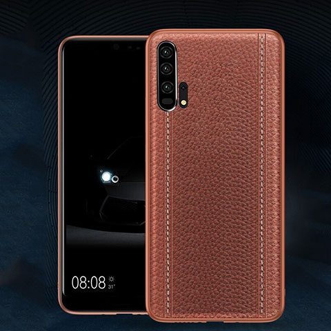 Coque Luxe Cuir Housse Etui R02 pour Huawei Honor 20 Pro Marron