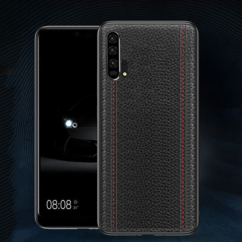 Coque Luxe Cuir Housse Etui R02 pour Huawei Honor 20 Pro Noir