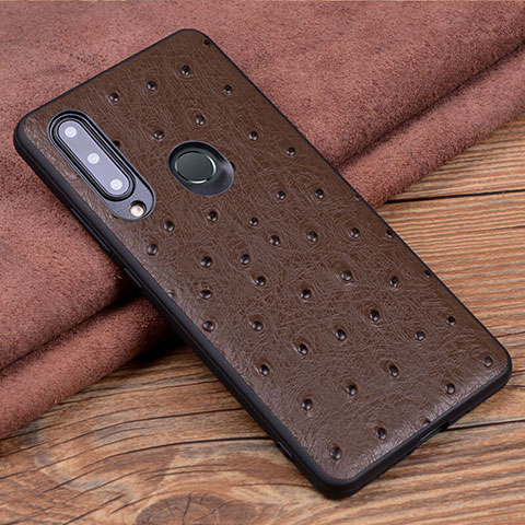 Coque Luxe Cuir Housse Etui R02 pour Huawei Honor 20E Marron