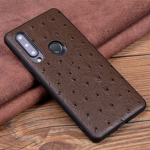 Coque Luxe Cuir Housse Etui R02 pour Huawei Honor 20i Marron