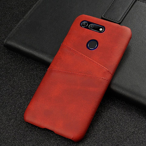 Coque Luxe Cuir Housse Etui R02 pour Huawei Honor View 20 Rouge