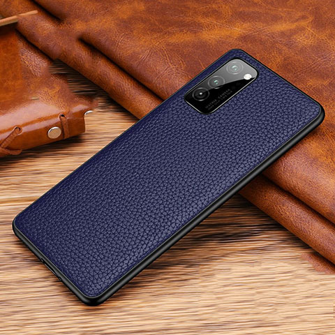 Coque Luxe Cuir Housse Etui R02 pour Huawei Honor View 30 Pro 5G Bleu