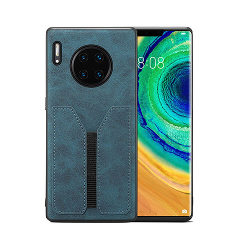 Coque Luxe Cuir Housse Etui R02 pour Huawei Mate 30 Bleu