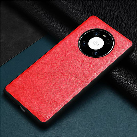 Coque Luxe Cuir Housse Etui R02 pour Huawei Mate 40 Pro Rouge