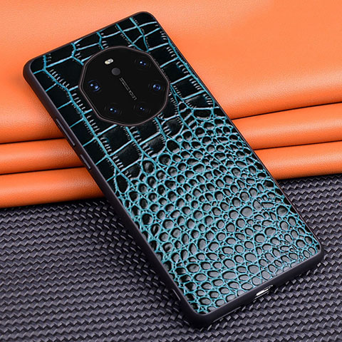 Coque Luxe Cuir Housse Etui R02 pour Huawei Mate 40 RS Bleu