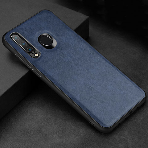 Coque Luxe Cuir Housse Etui R02 pour Huawei Nova 4e Bleu