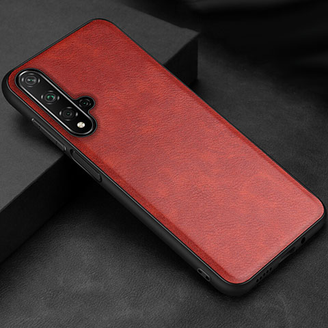 Coque Luxe Cuir Housse Etui R02 pour Huawei Nova 5T Rouge