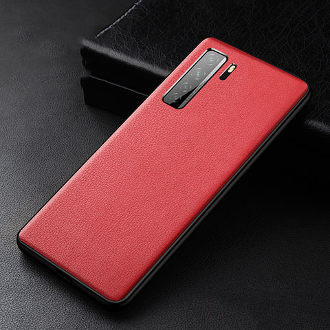 Coque Luxe Cuir Housse Etui R02 pour Huawei Nova 7 SE 5G Rouge