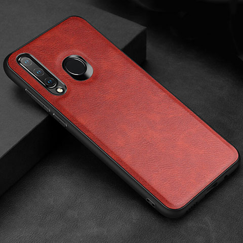 Coque Luxe Cuir Housse Etui R02 pour Huawei P30 Lite XL Rouge