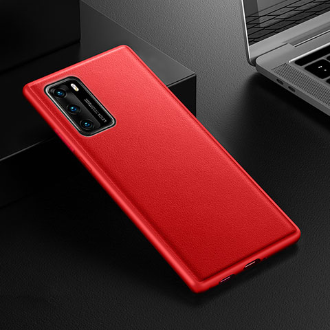 Coque Luxe Cuir Housse Etui R02 pour Huawei P40 Rouge