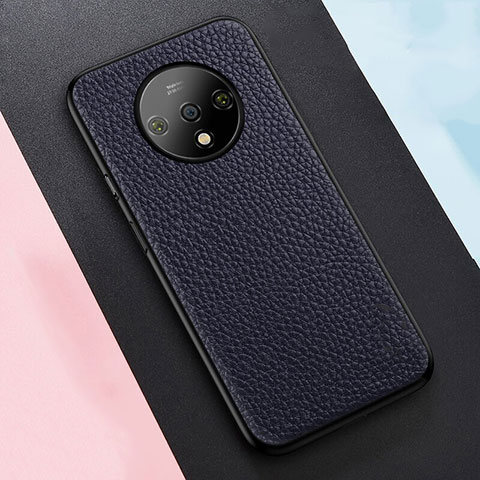 Coque Luxe Cuir Housse Etui R02 pour OnePlus 7T Bleu