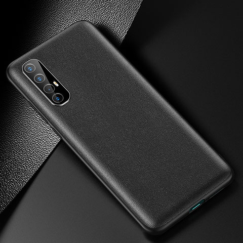 Coque Luxe Cuir Housse Etui R02 pour Oppo Find X2 Neo Noir