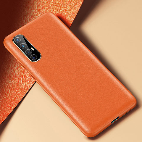 Coque Luxe Cuir Housse Etui R02 pour Oppo Find X2 Neo Orange