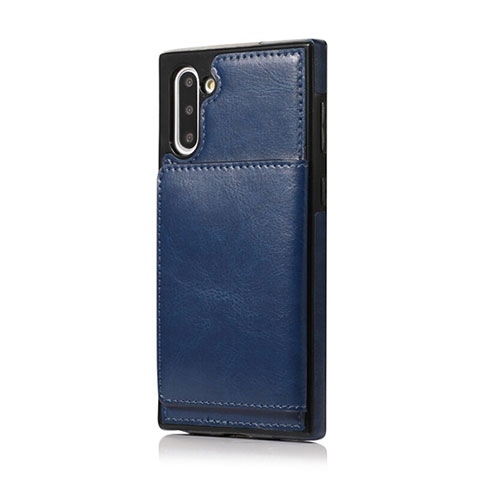 Coque Luxe Cuir Housse Etui R02 pour Samsung Galaxy Note 10 5G Bleu