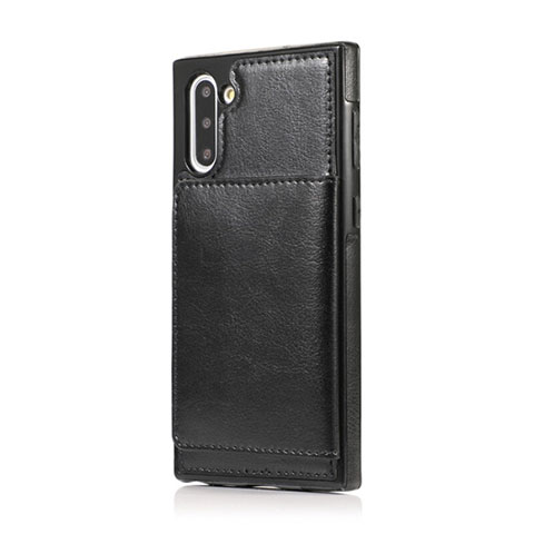 Coque Luxe Cuir Housse Etui R02 pour Samsung Galaxy Note 10 5G Noir