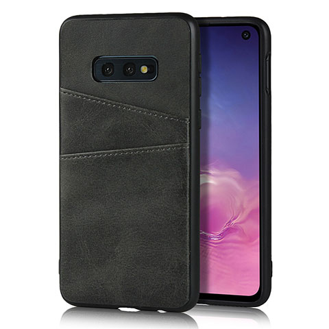 Coque Luxe Cuir Housse Etui R02 pour Samsung Galaxy S10e Noir